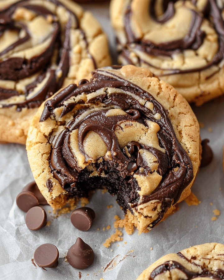 Peanut Butter Brownie Swirl Cookies