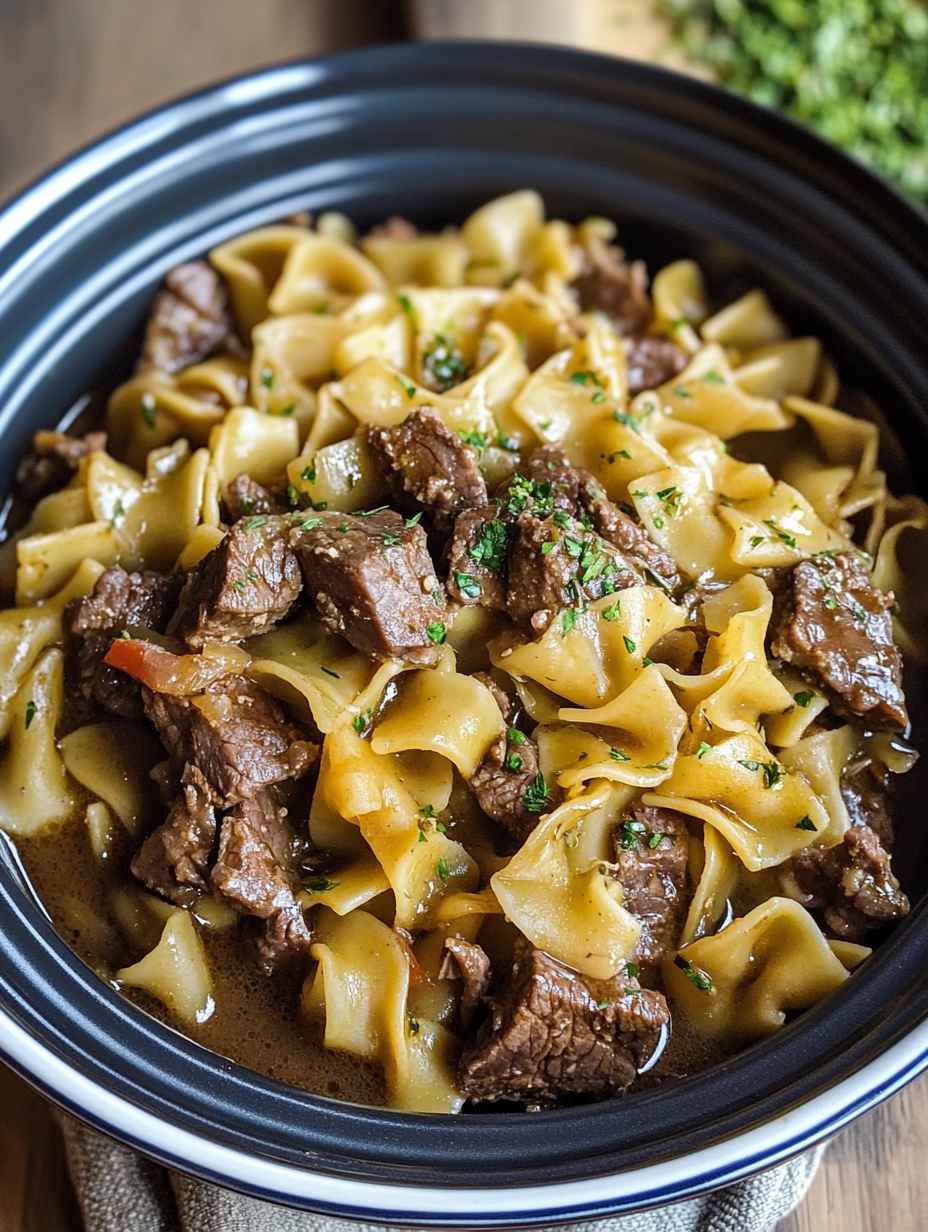 Slow Cooker Beef and Noodles