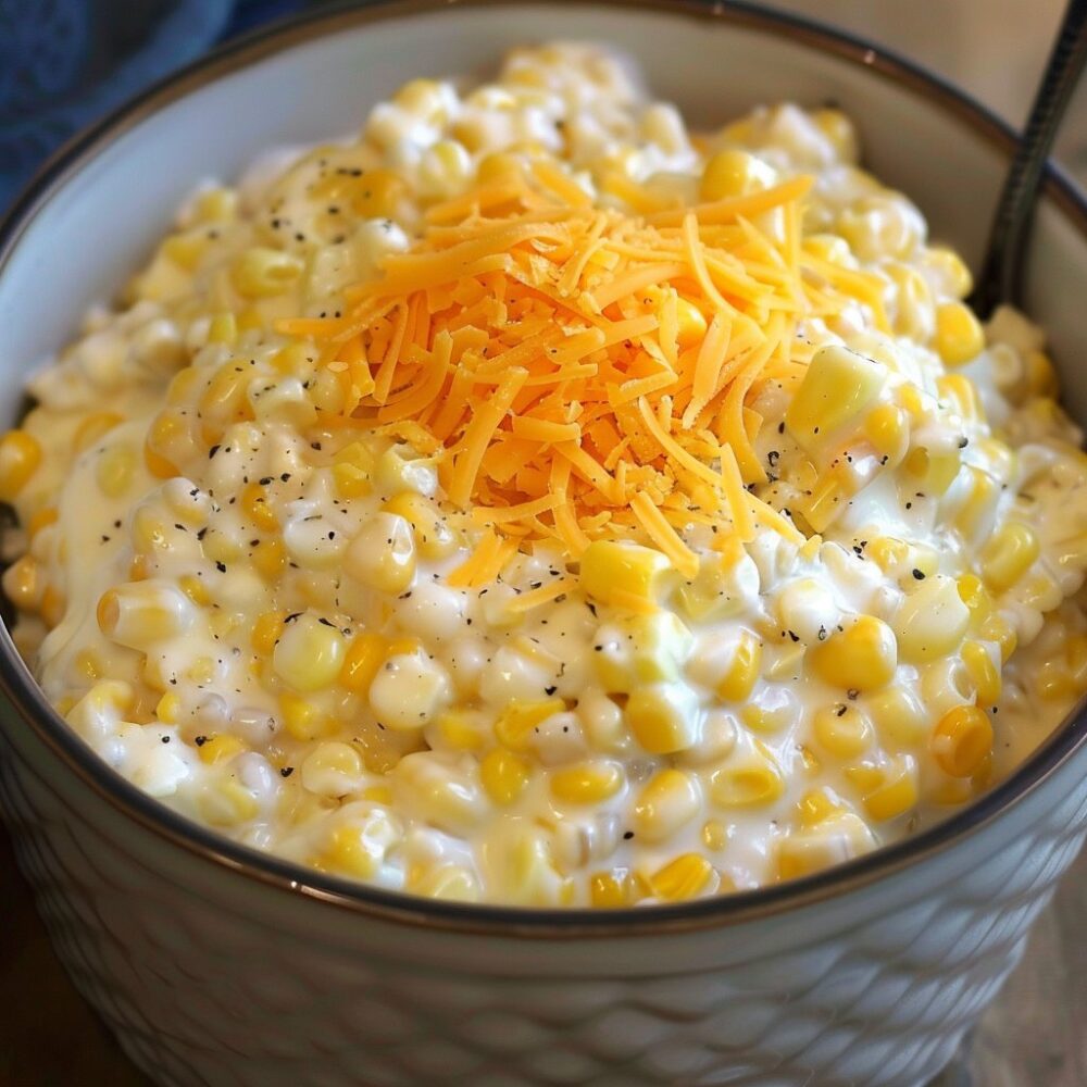 Slow Cooker Cheddar Corn