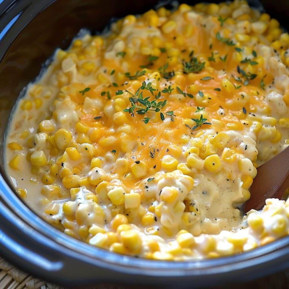 Slow Cooker Cheddar Corn