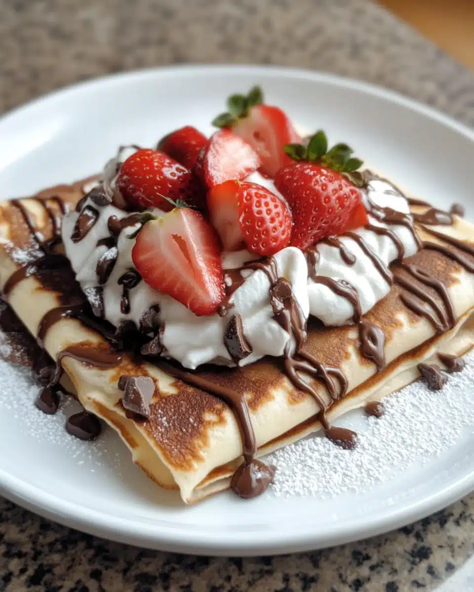 Strawberry Cream Chocolate Crepes