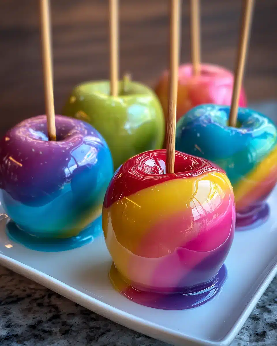 Rainbow Candy Apples