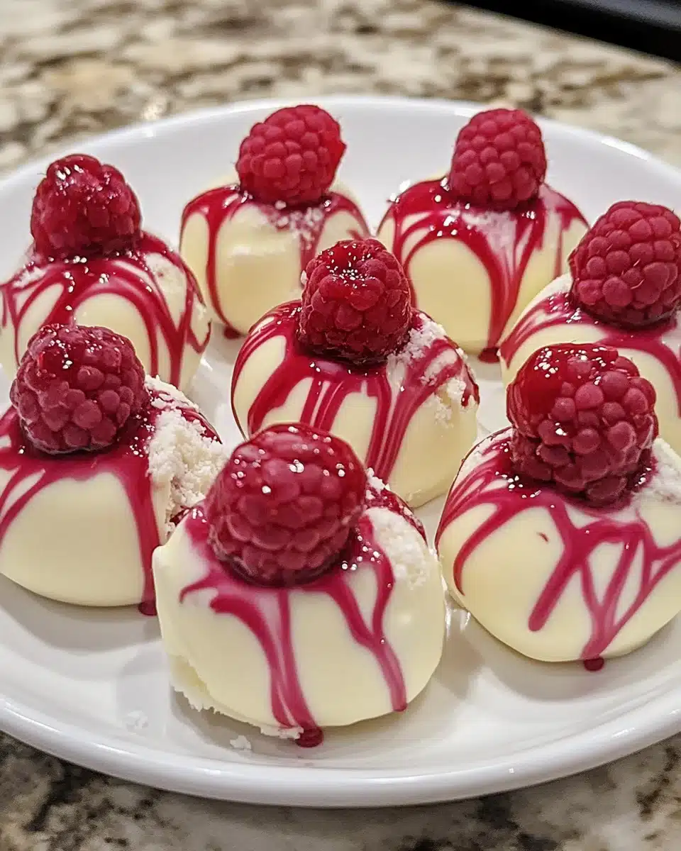 White Chocolate Raspberry Cheesecake Balls