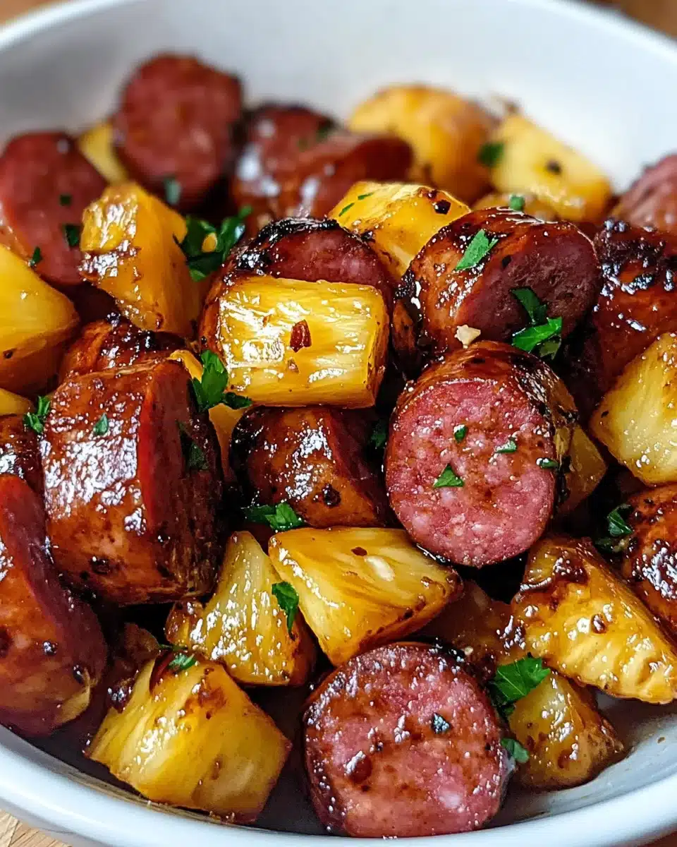 Pineapple Hasselback Kielbasa Bites are a must-try!